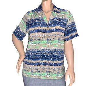 Donnkenny Woman Vintage 80s Short Sleeve Button Down Shirt Size 1X